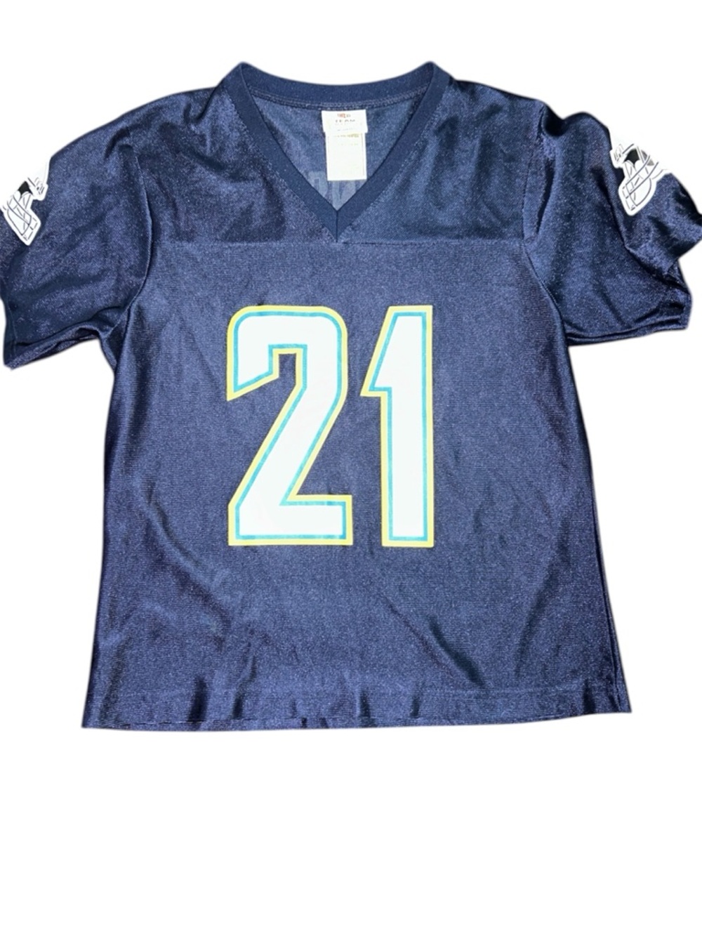 NFL Navy Woman Jersey with Light Blue and Yellow Trim - #21